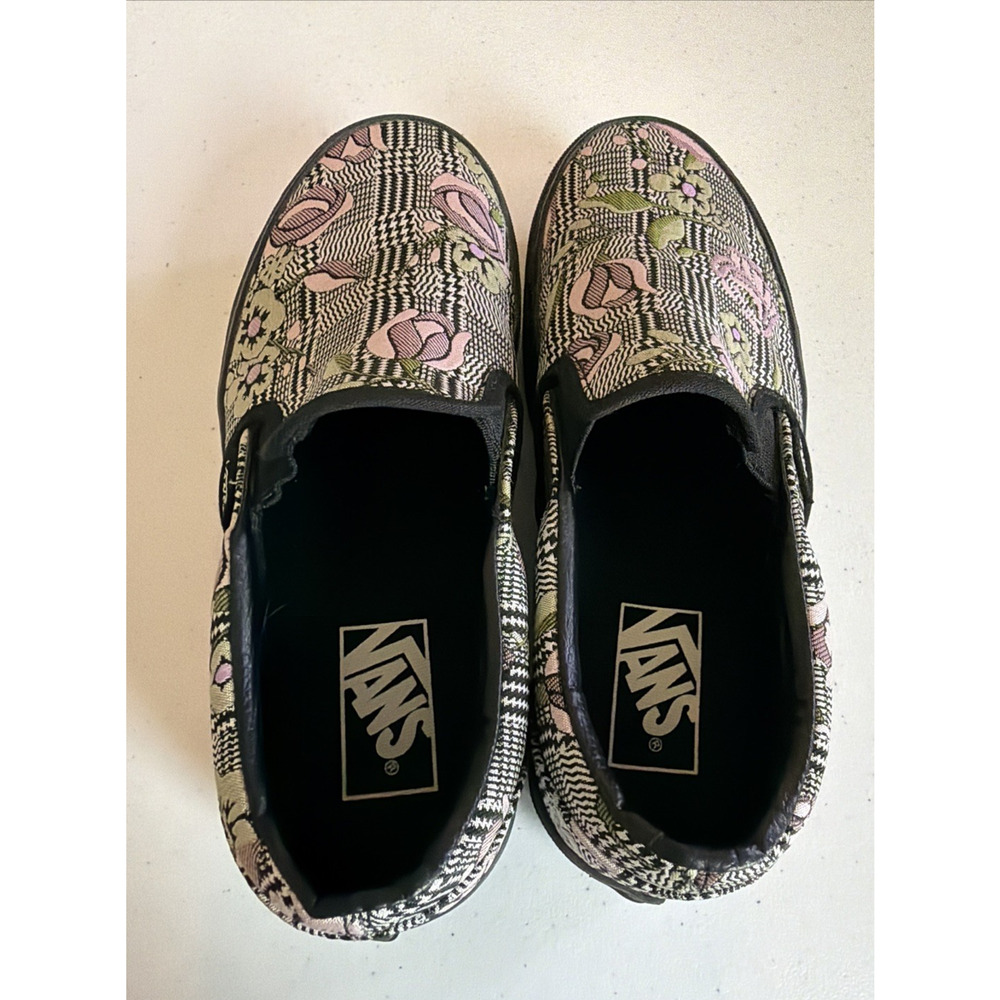 Vans platform Classic Slip On Stackform Tapestry Floral Shoes Women’s 7.5 plaid - Picture 6 of 8